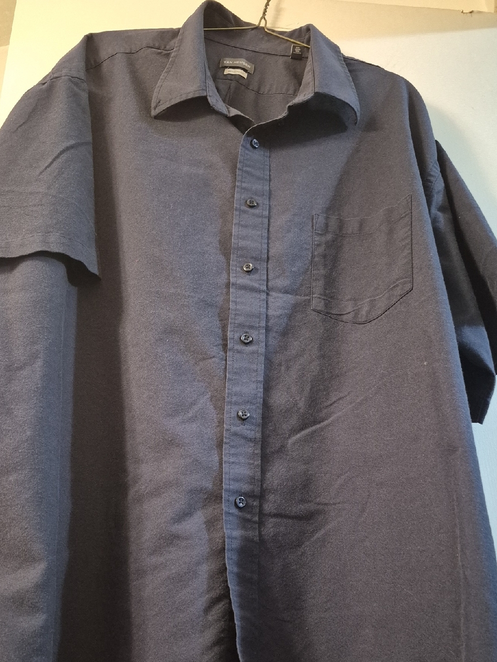 Van Heusen Navy Short Sleeve Button-Down Shirt